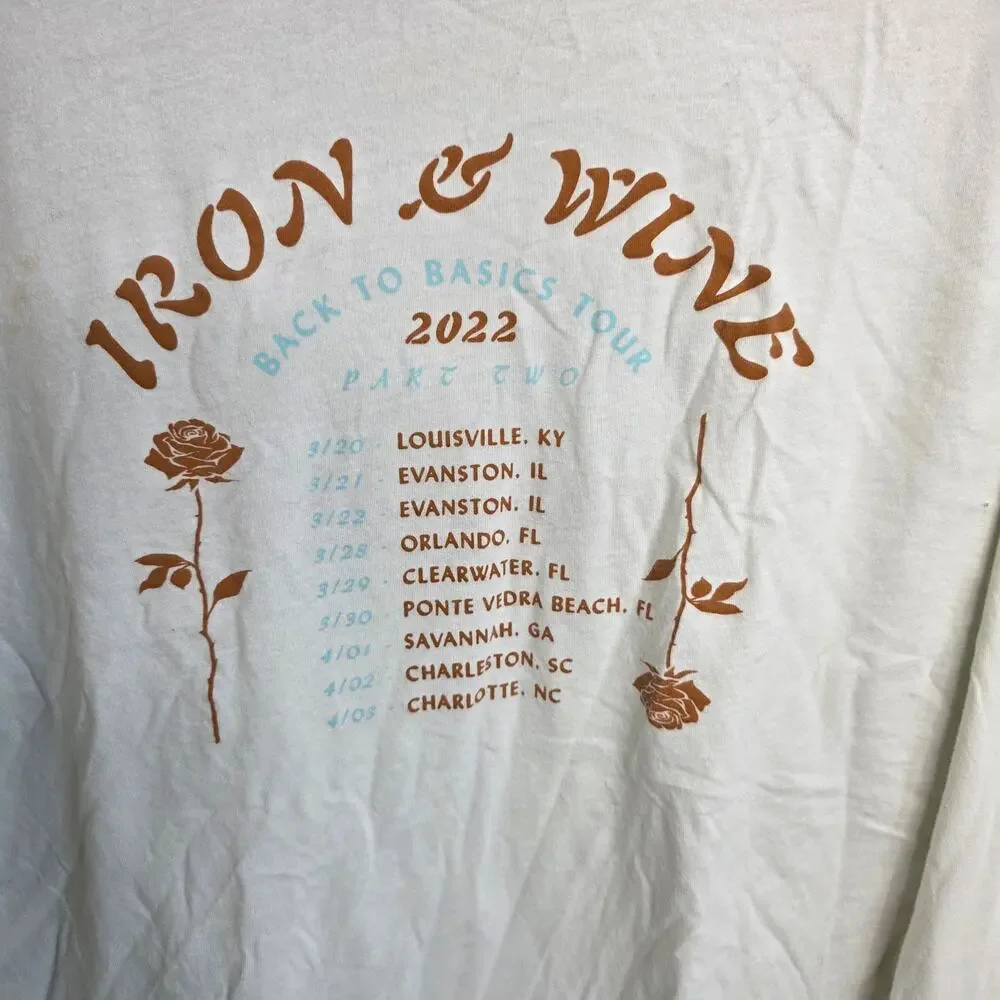Iron and Wine, Long Sleeve Tour Tee, Men's XL - Picture 5 of 7